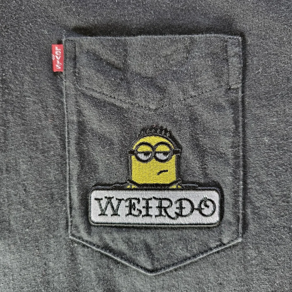 Levi's Black Cotton Pocket T Shirt Minion Weirdo Size S